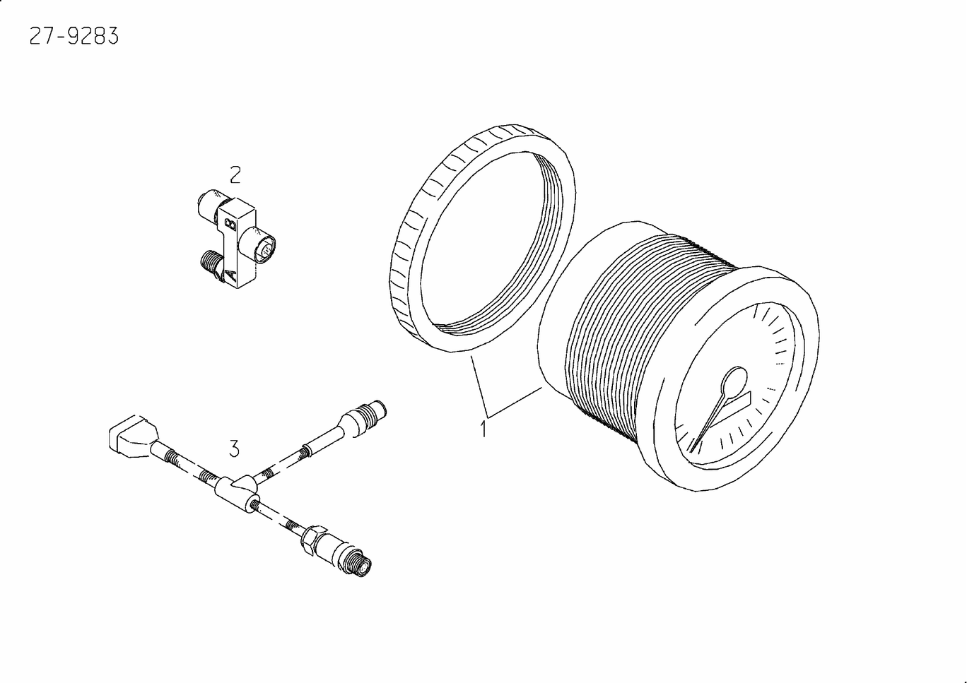 Exploded view of revolution counter