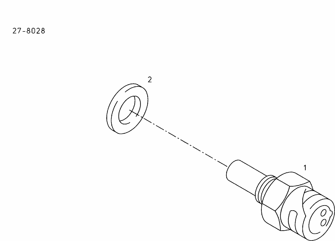 Exploded view of temperature sender