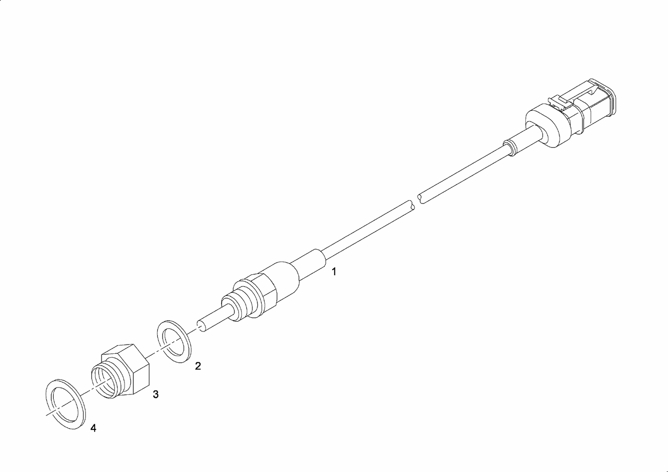Exploded view of Temperature sensor