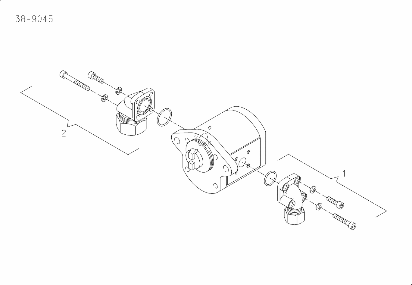 MAN D2842 LE423 hydraulic pump connecting parts exploded parts diagram with numbered positions