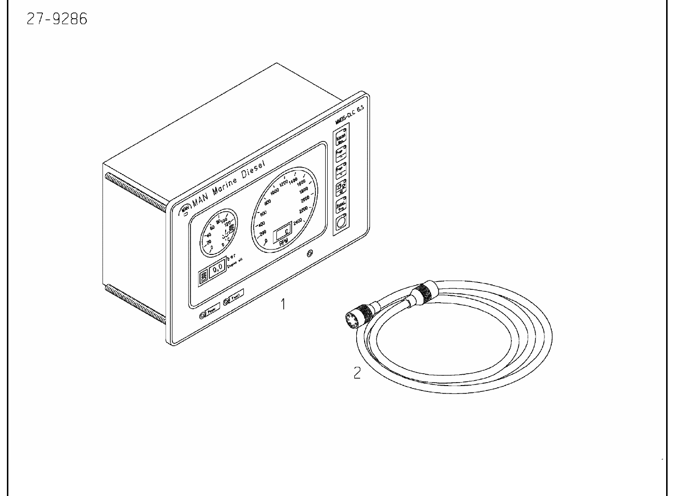 MAN D2848 LE422 indicator exploded parts diagram with numbered positions