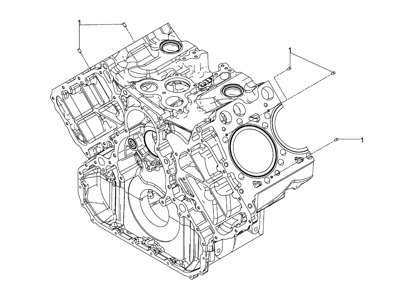 Exploded view of cylinder head centring pin