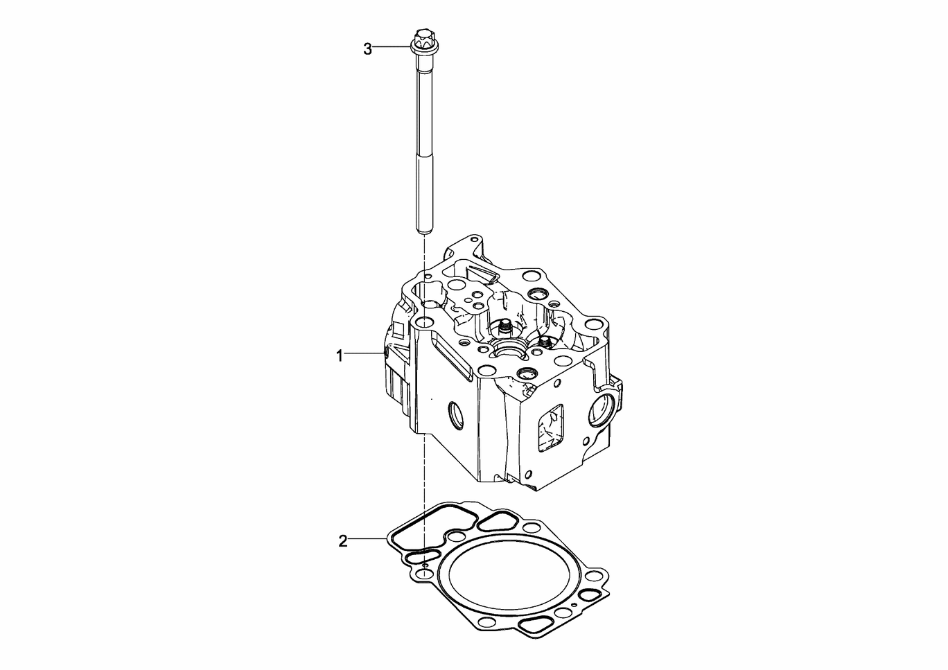 Exploded view of cylinder head