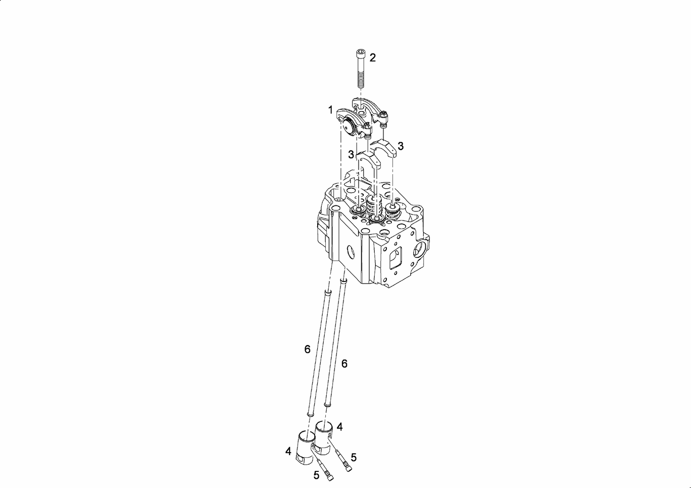 Exploded view of valvegear