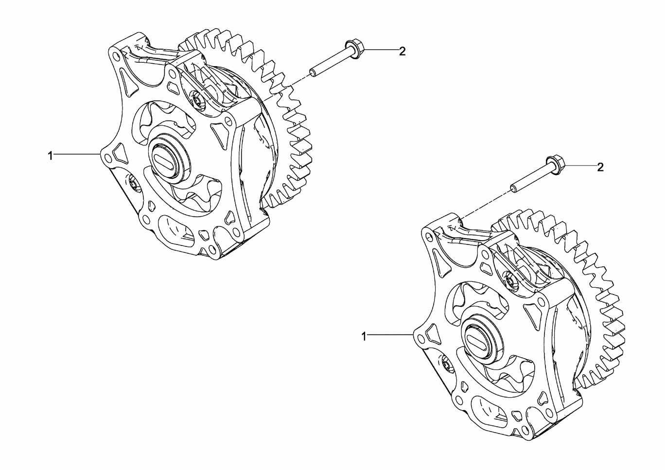Exploded view of oil pump