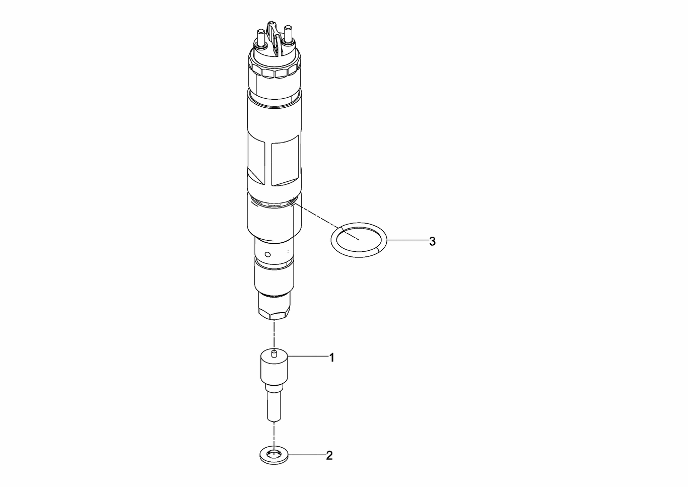 MAN D2862 LE133 injector components exploded parts diagram with numbered positions