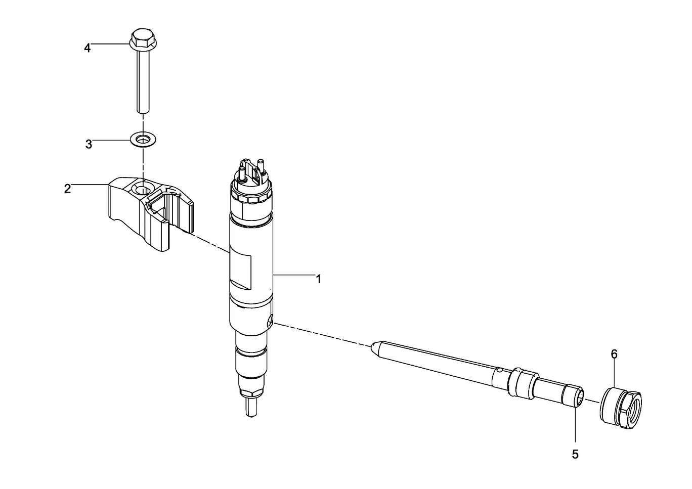 MAN D2862 LE133 injector pressure pipe neck exploded parts diagram with numbered positions