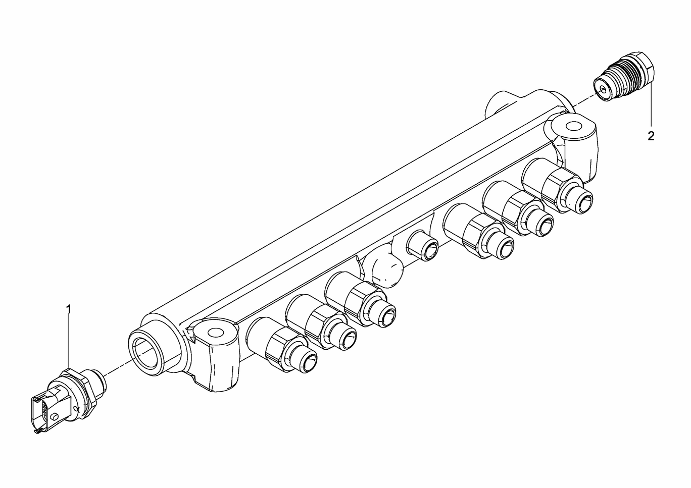 MAN D2862 LE133 pressure pipe components exploded parts diagram with numbered positions