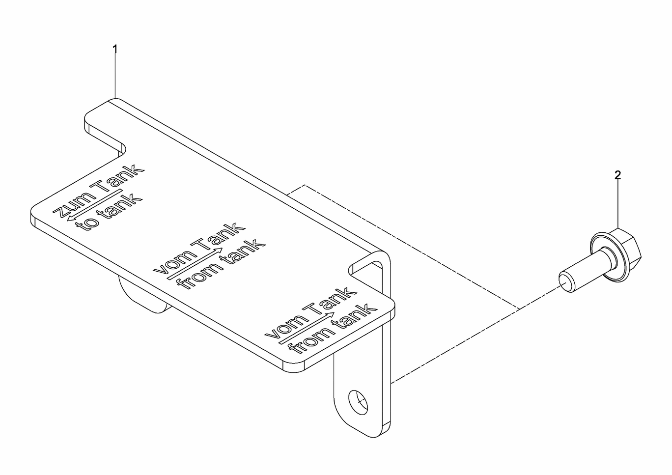 Exploded view of instruction plate