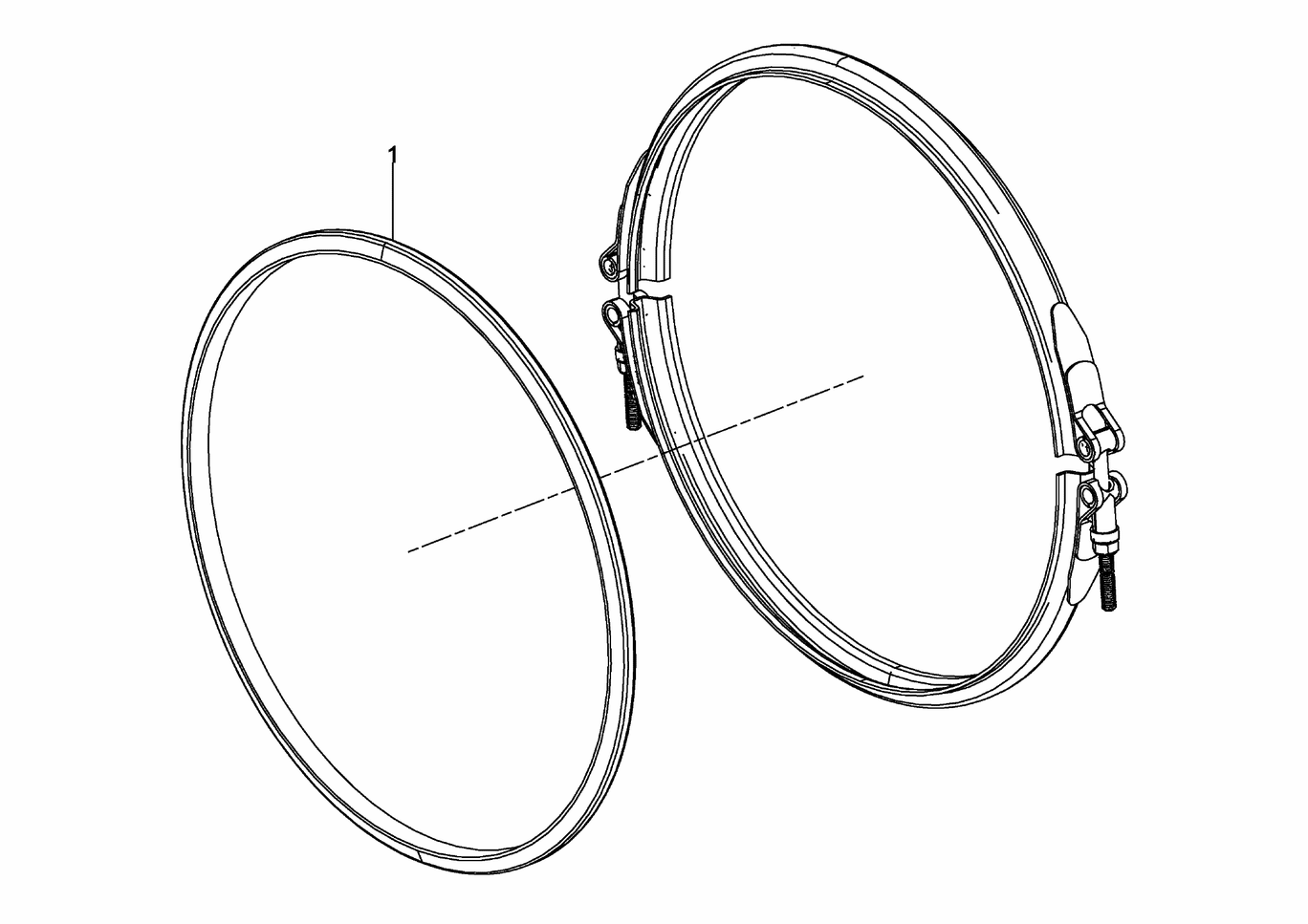 Exploded view of clamp components