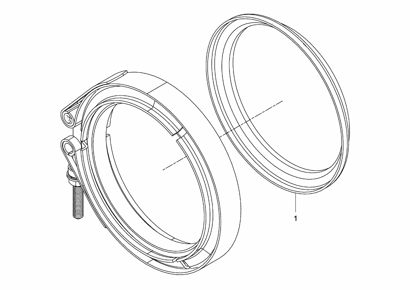 Exploded view of clamp components
