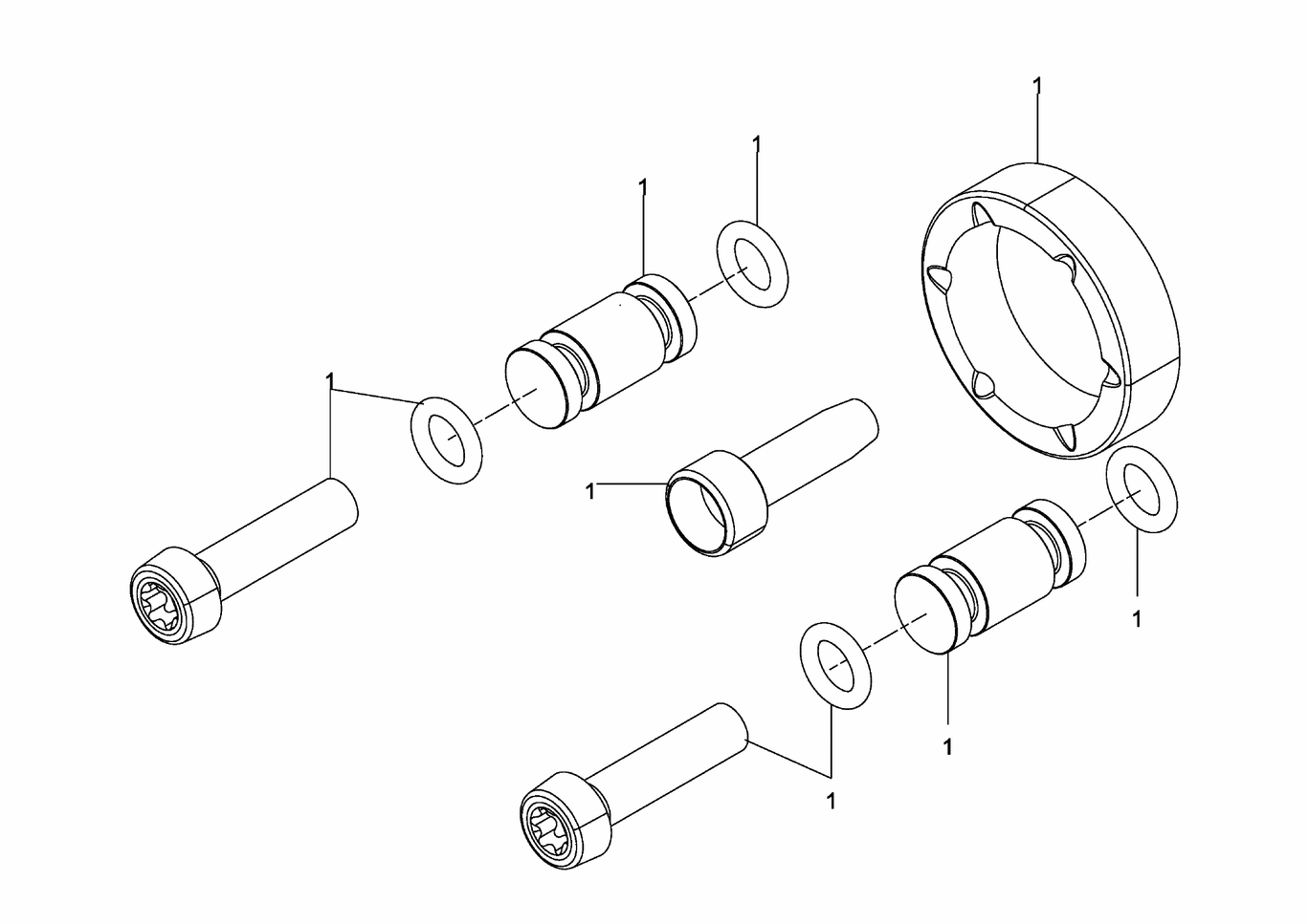 Exploded view of repair kit connecting pipe