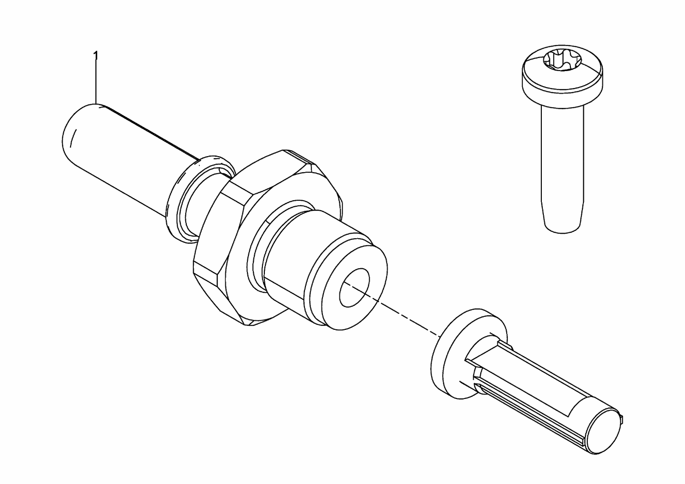 Exploded view of suction port parts kit