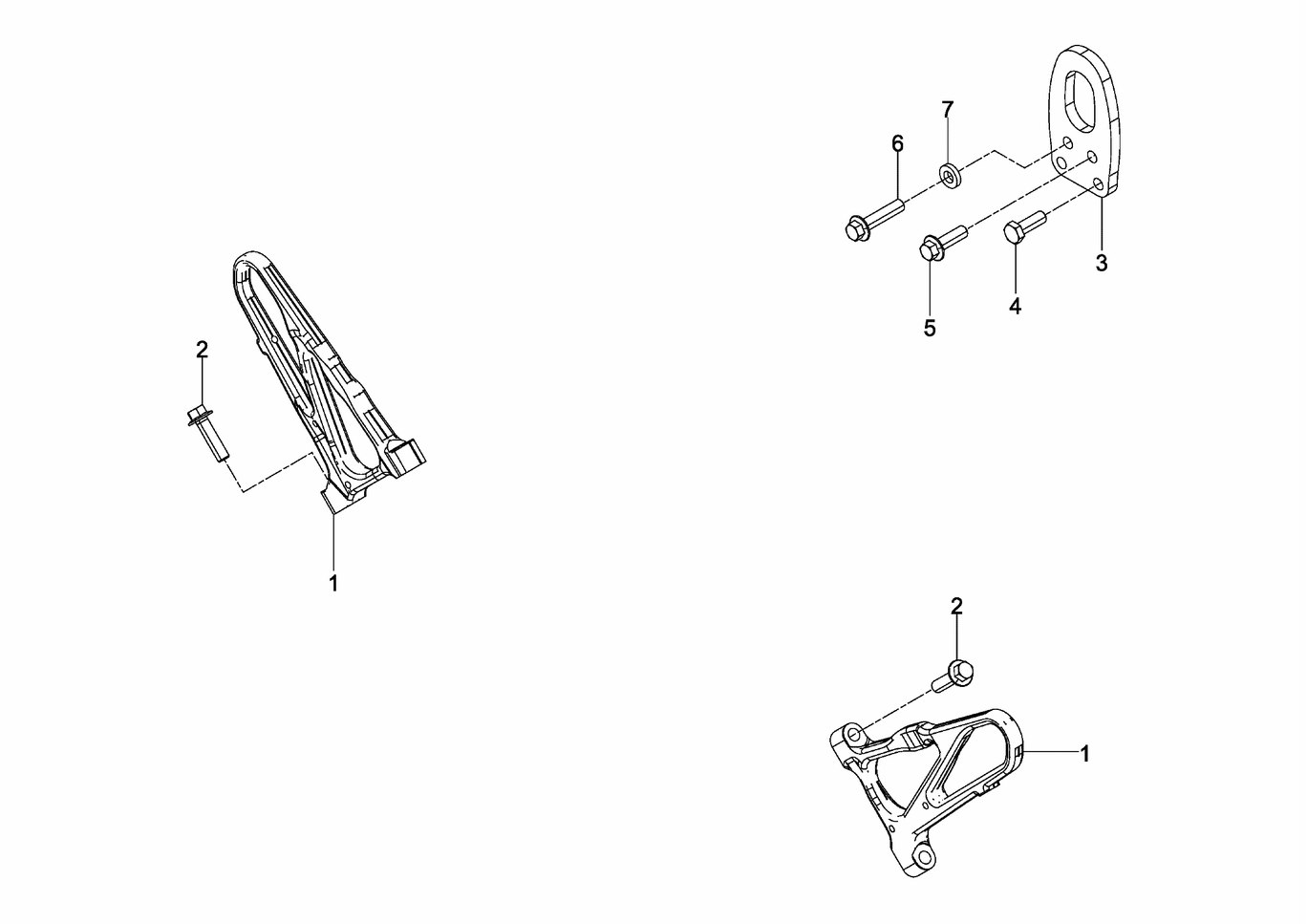 Exploded view of lifting eye