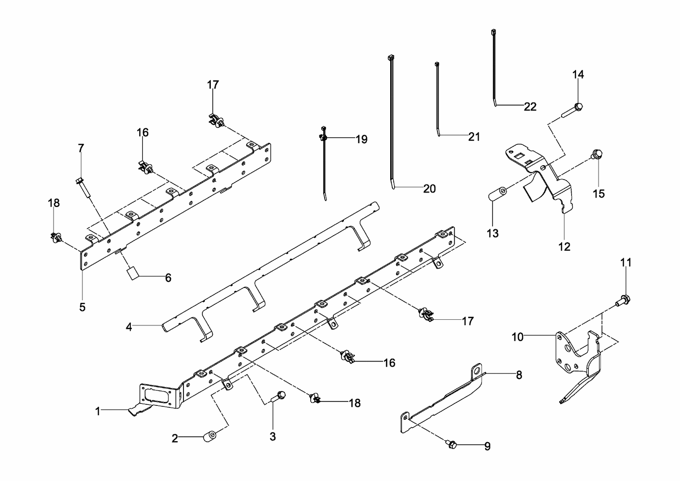 MAN D2862 LE133 cable harness bracket exploded parts diagram with numbered positions