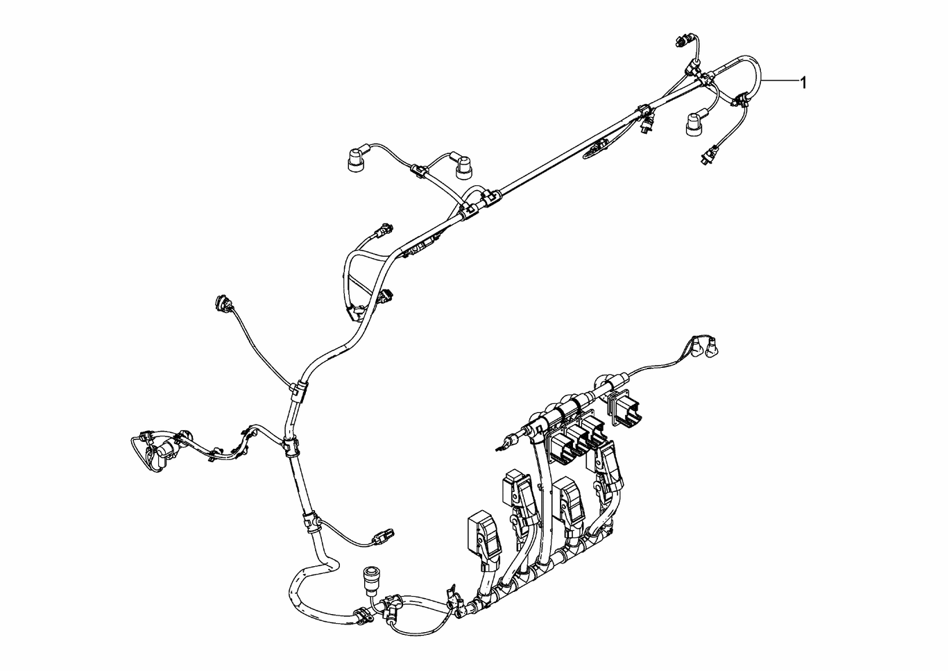 MAN D2862 LE133 cable harness engine exploded parts diagram with numbered positions