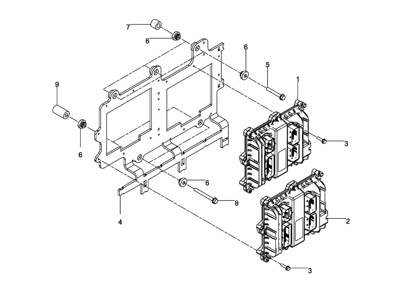 MAN D2862 LE133 Engine control unit EDC exploded parts diagram with numbered positions