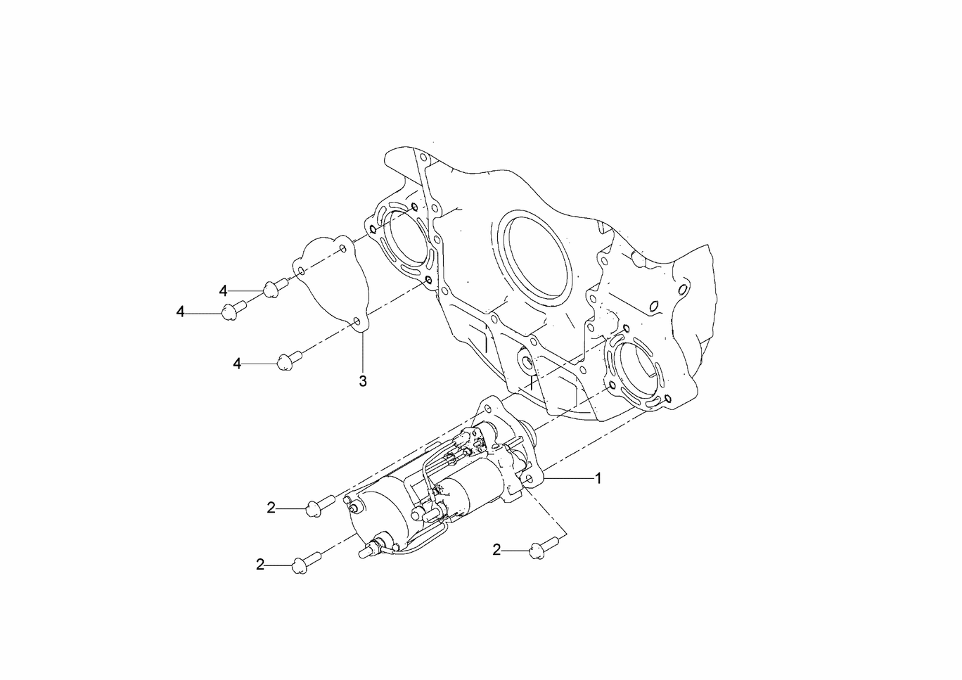 Exploded view of starter