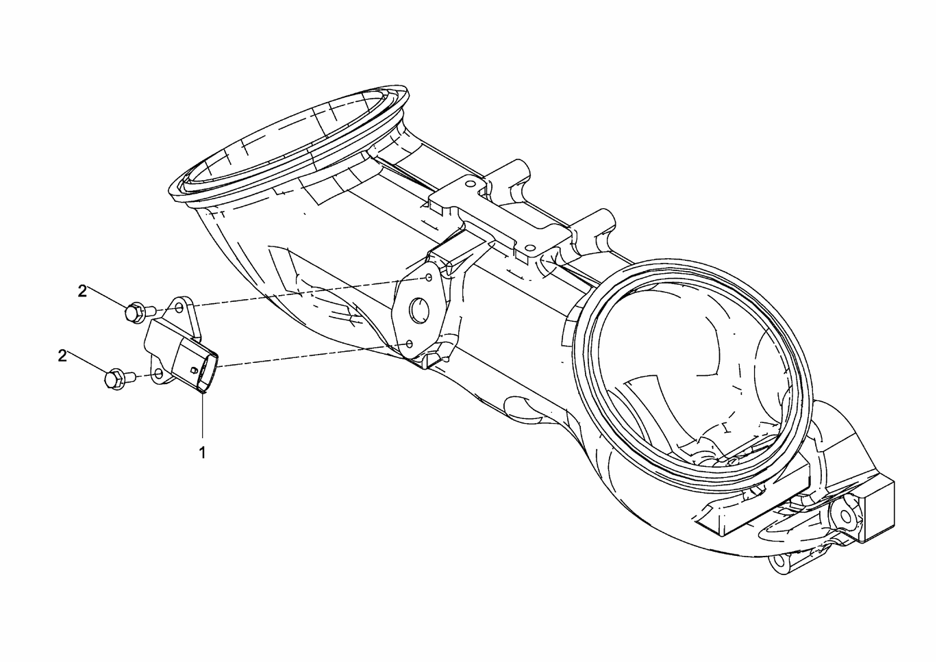 Exploded view of Charging pressure sensor