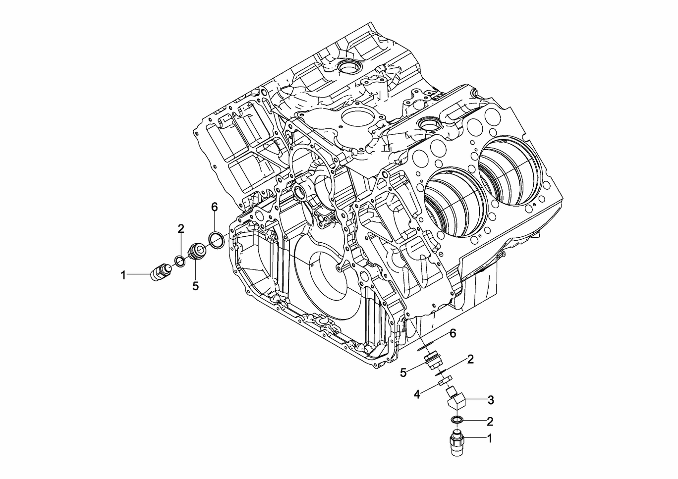Exploded view of Oil pressure sensor crankcase