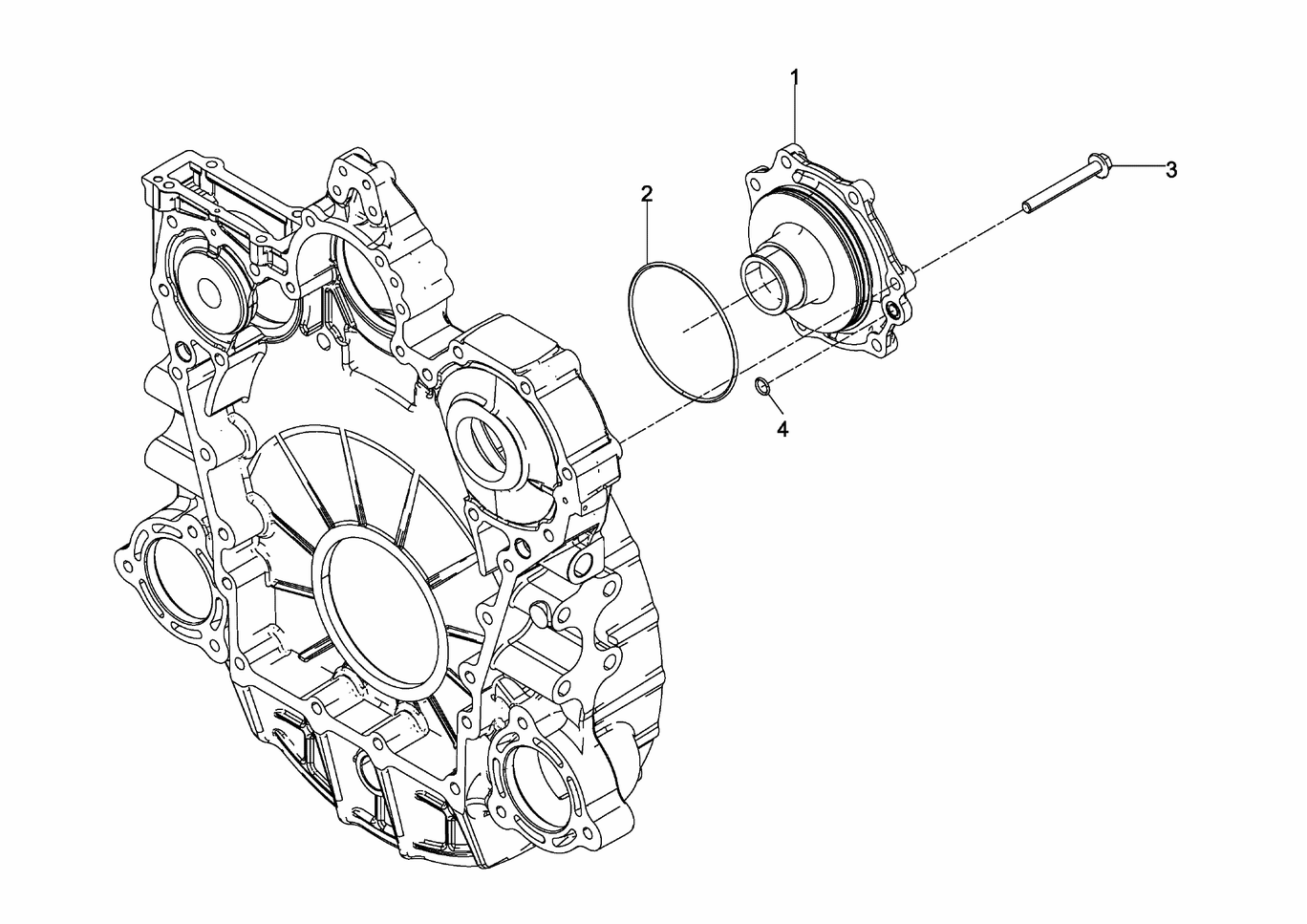 MAN D2862 LE133 cover flywheel housing exploded parts diagram with numbered positions