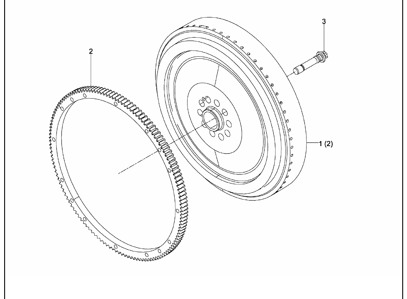 Exploded view of flywheel