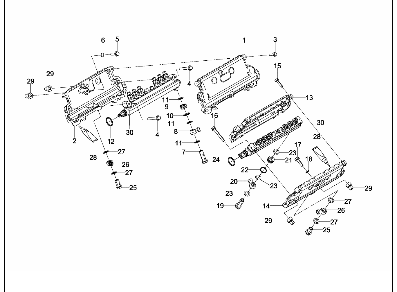 Exploded view of pressure pipe covering