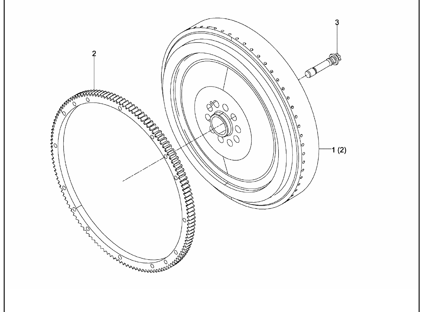 Exploded view of flywheel