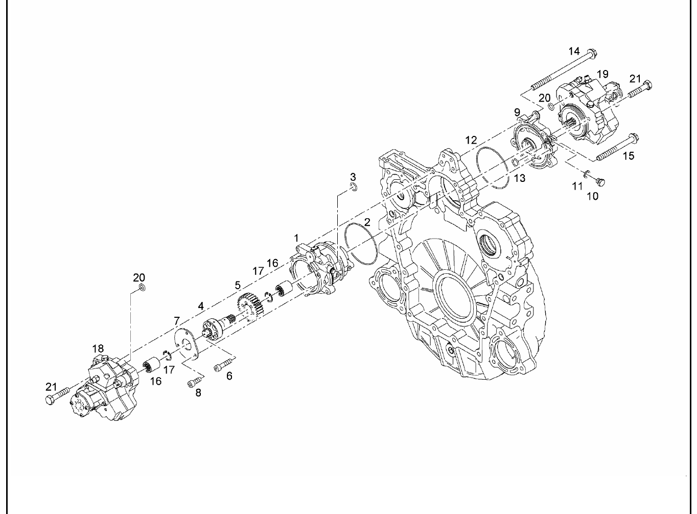 Exploded view of hp pump