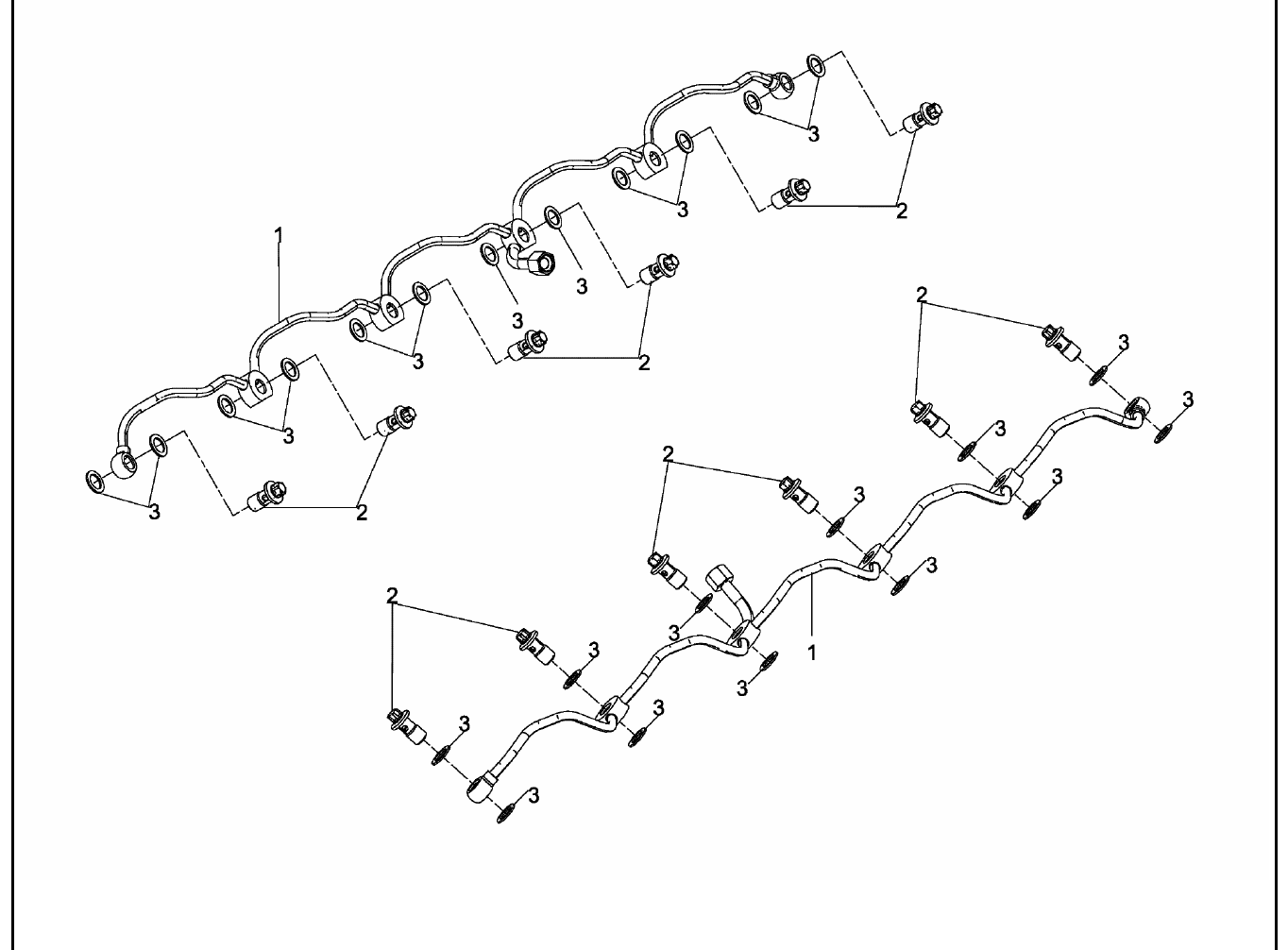 MAN D2862 LE463 drip oil line exploded parts diagram with numbered positions