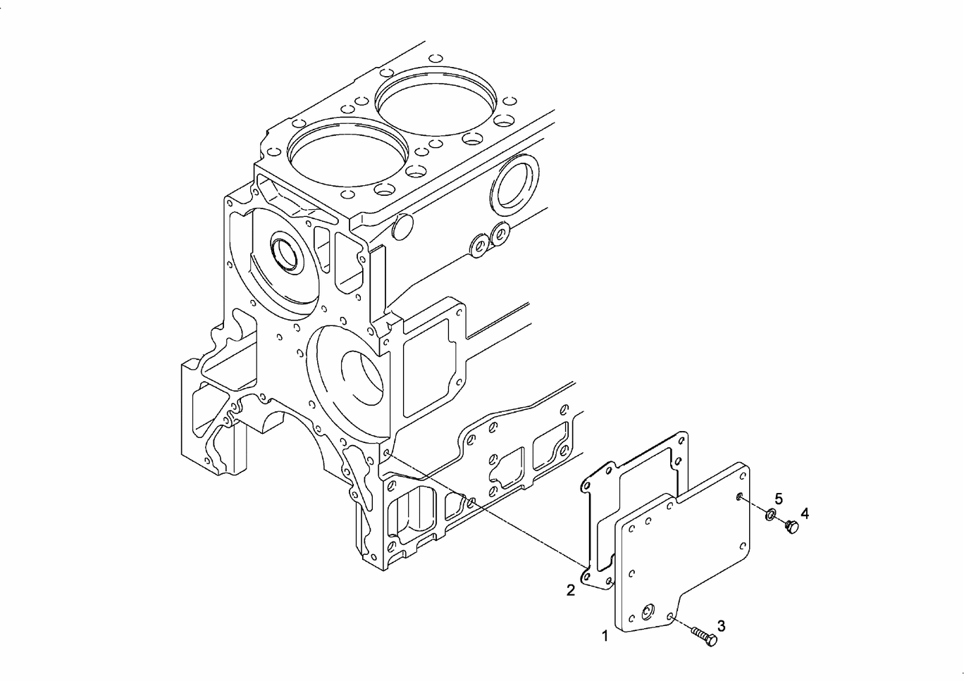 Exploded view of crankcase cover lateral air compressor deleted