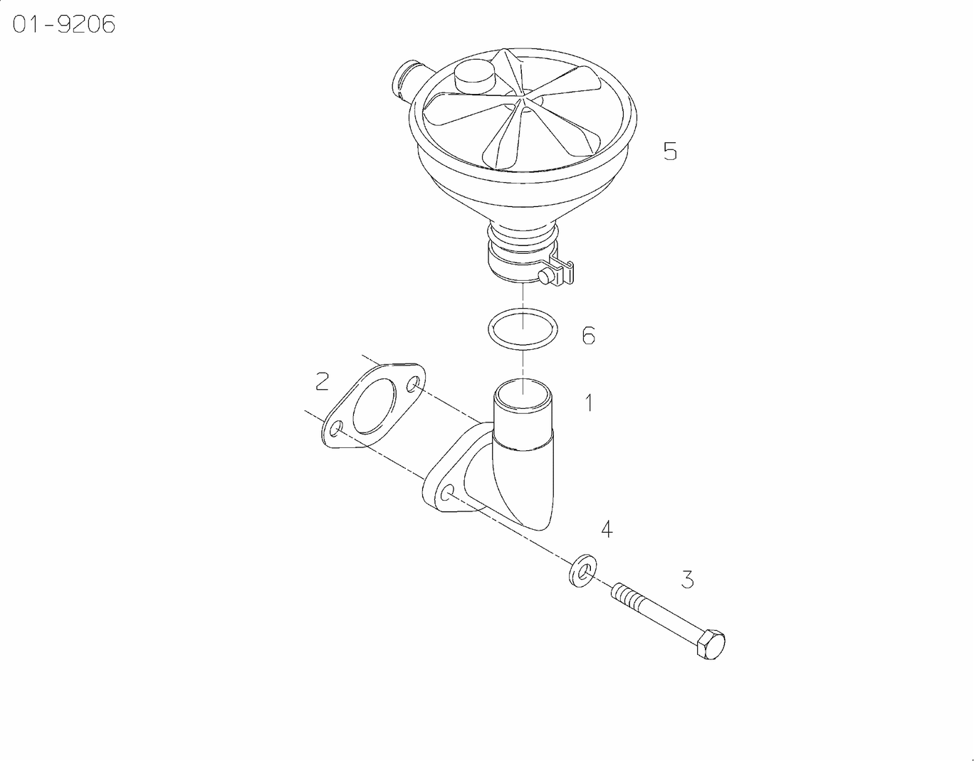 Exploded view of engine breather