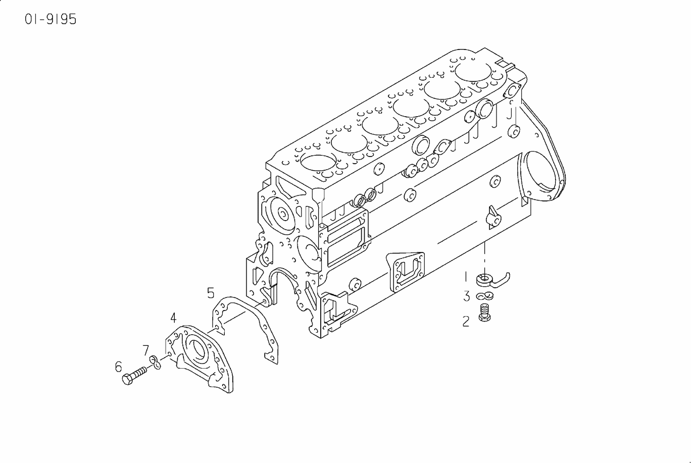 Exploded view of oil sprayer nozzle front cover
