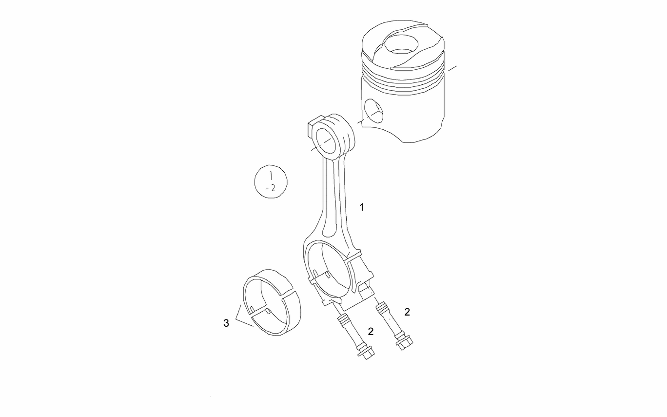 Exploded view of connecting rod conrod bearing
