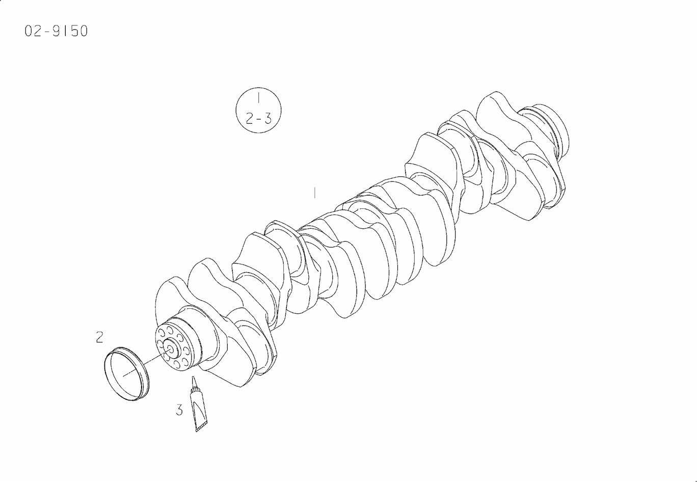 Exploded view of crankshaft inspection