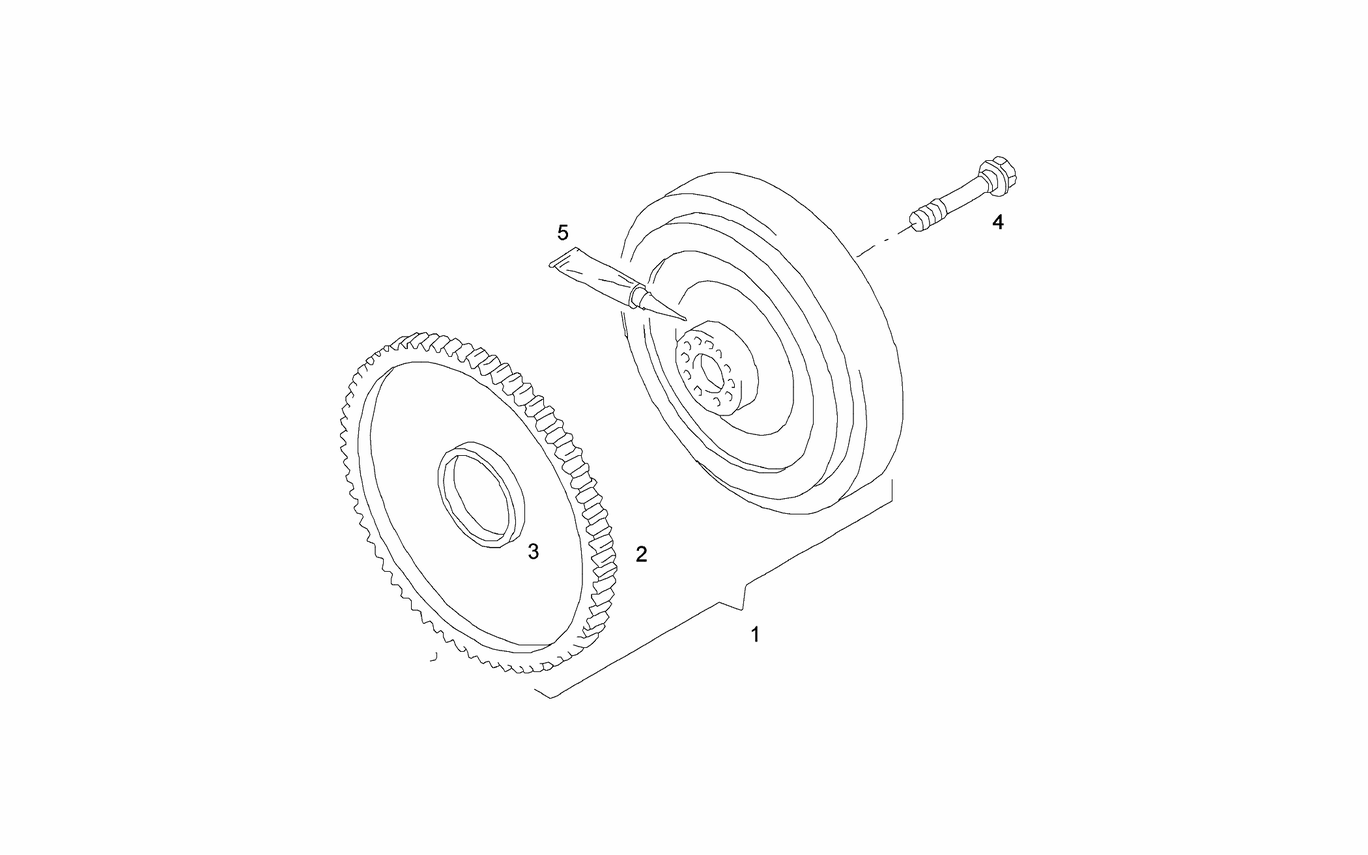 Exploded view of flywheel