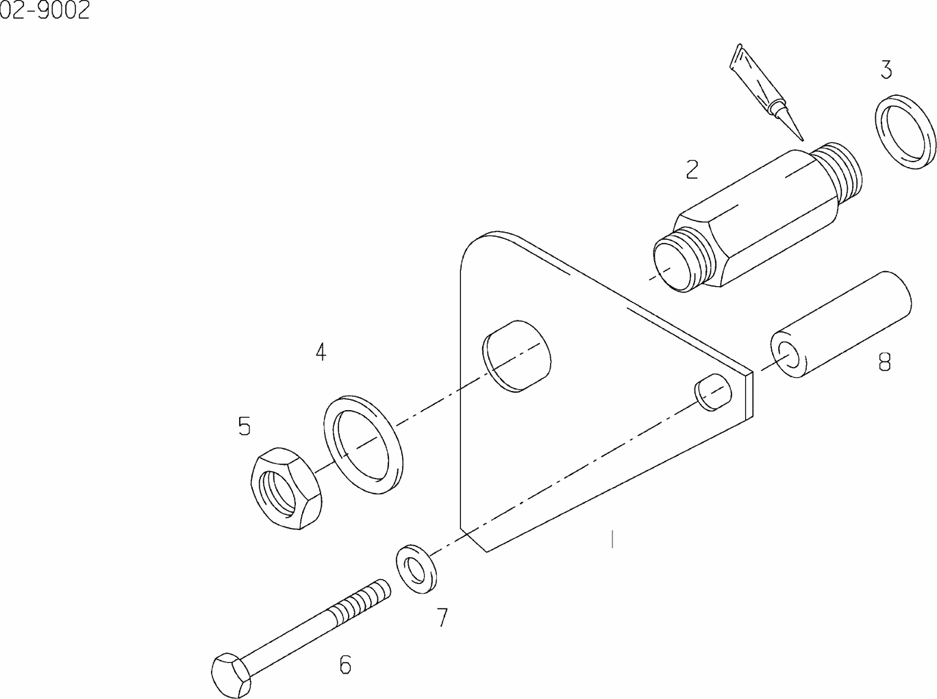 Exploded view of pointer start of delivery