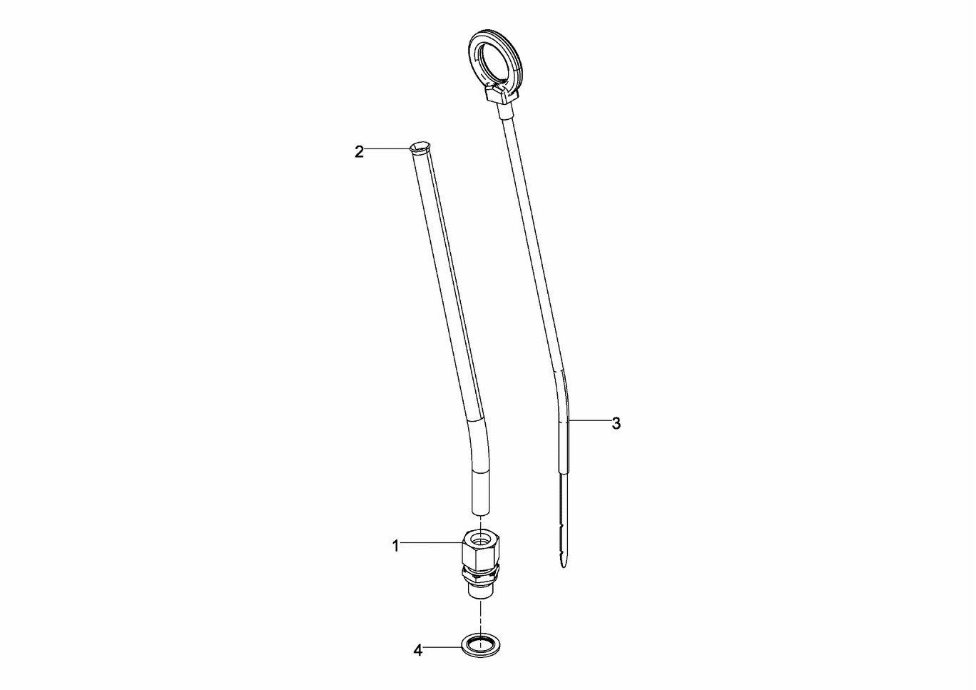 Exploded view of oil measurement