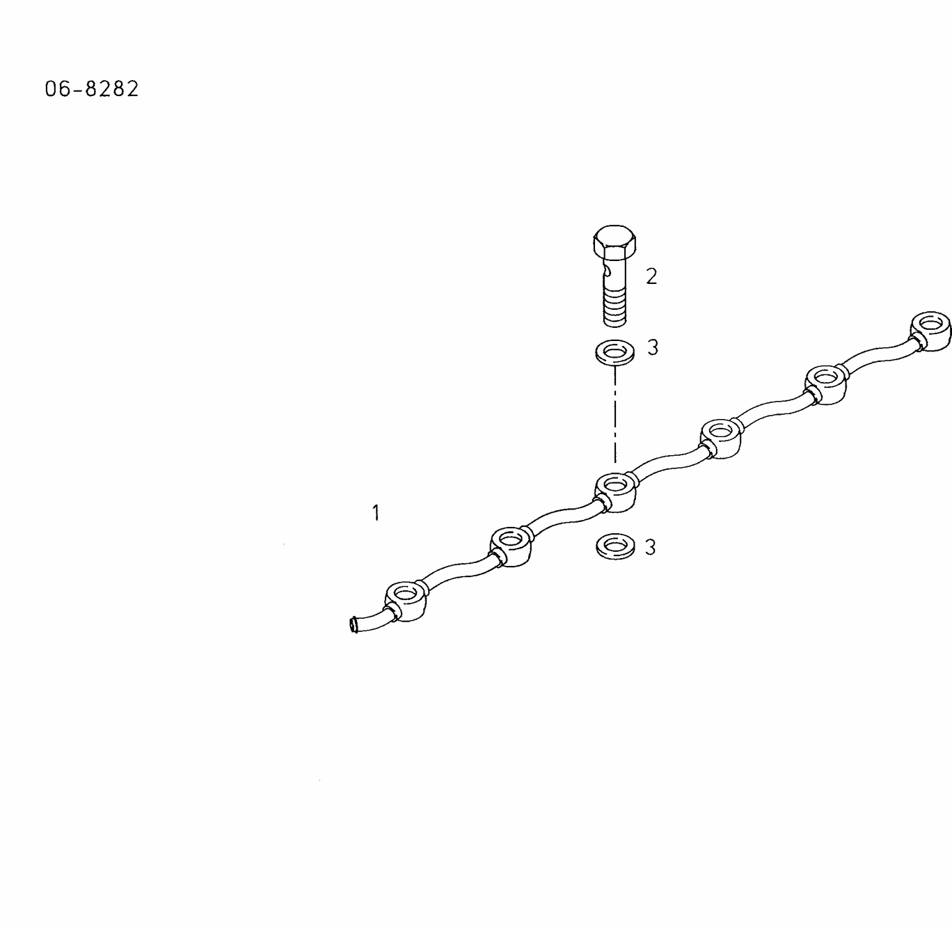 Exploded view of coolant bleeder pipe