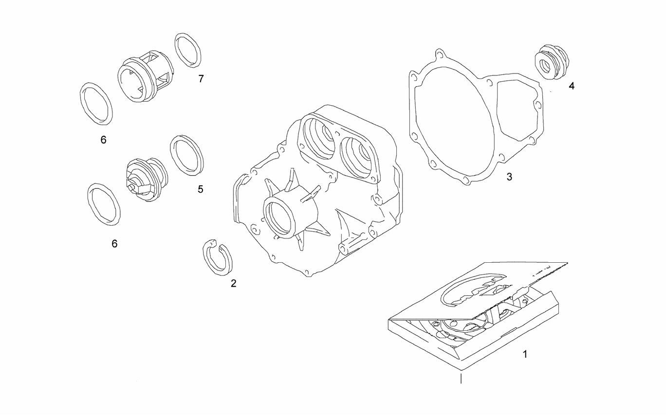 Exploded view of coolant pump repair kit small version