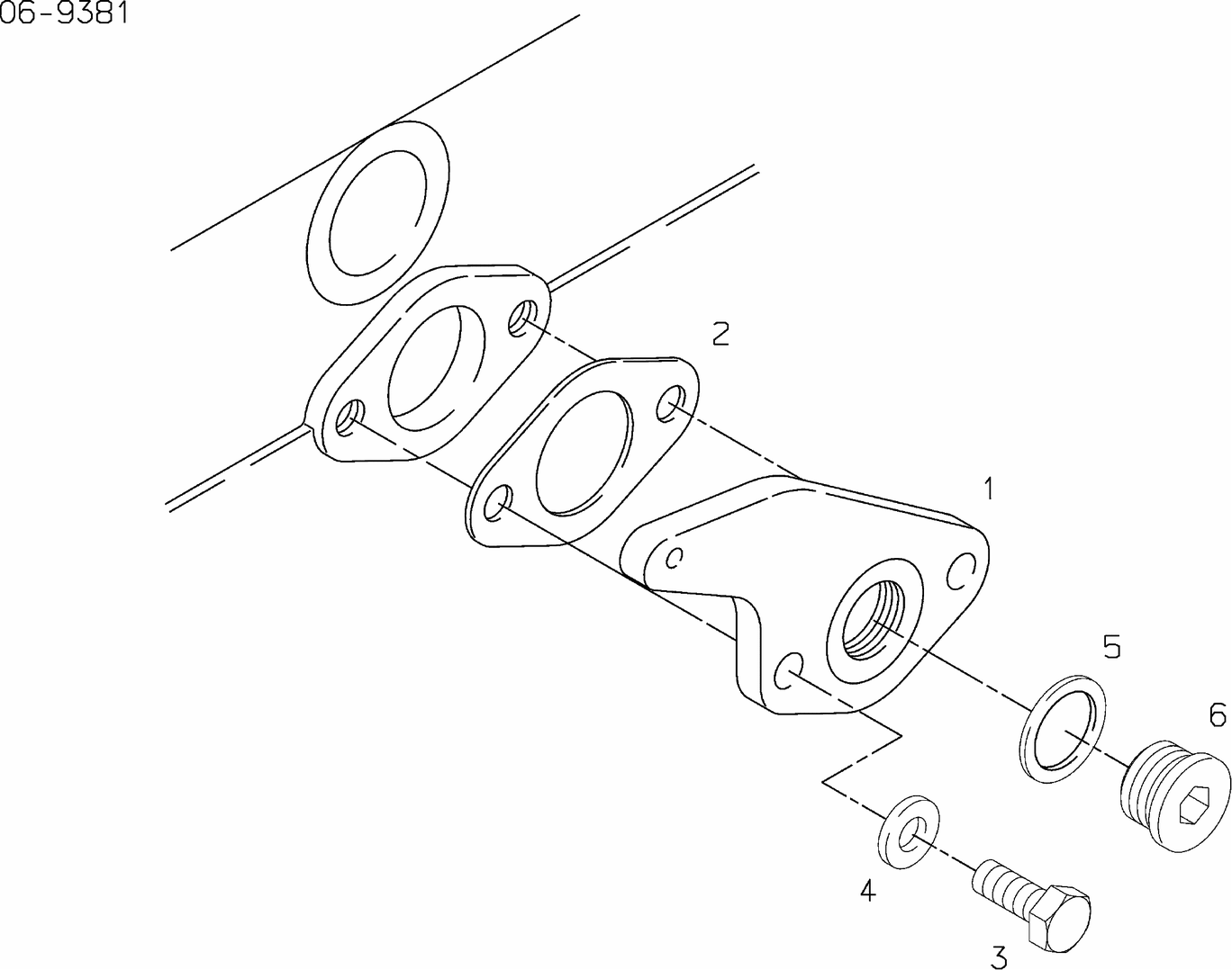 Exploded view of flange heater connection