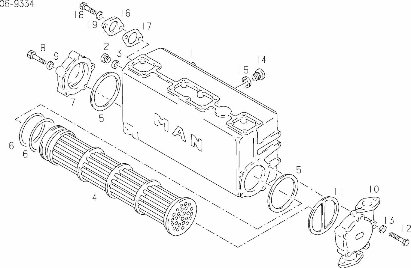 Exploded view of heat exchanger