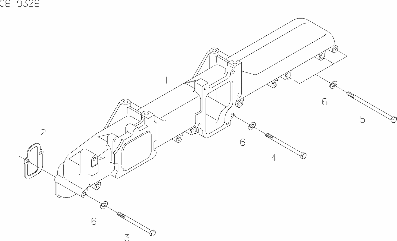 MAN D2866 LXE30 in take pipe exploded parts diagram with numbered positions