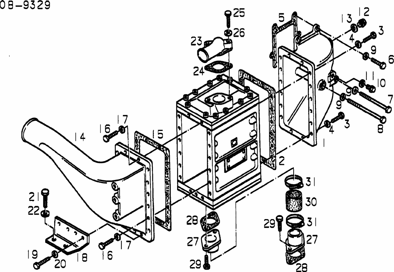 Exploded view of intercooler mounting parts
