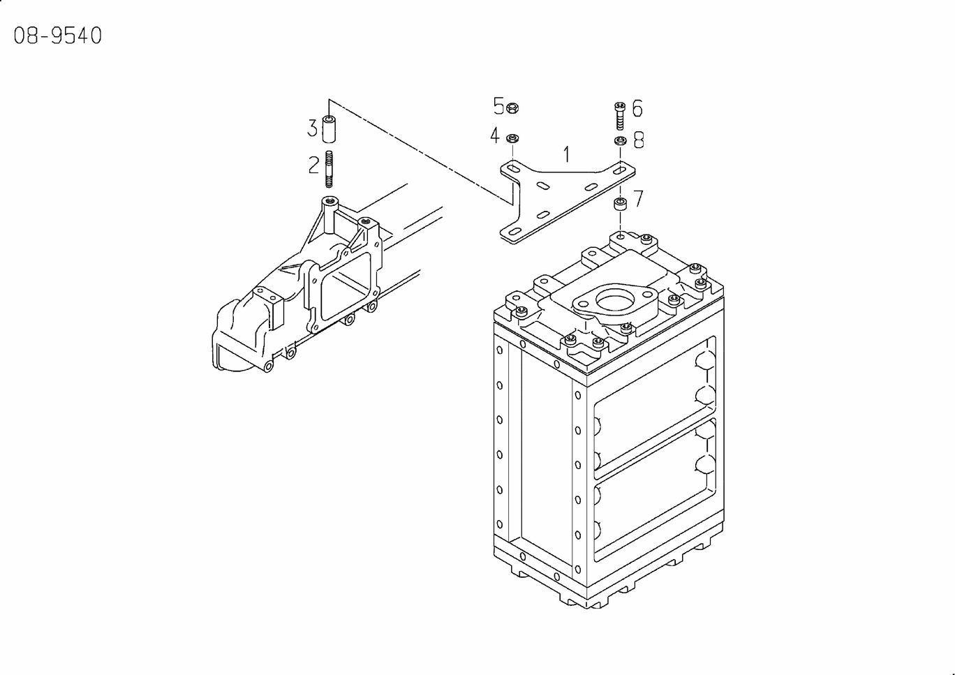 MAN D2866 LXE30 intercooler mounting exploded parts diagram with numbered positions