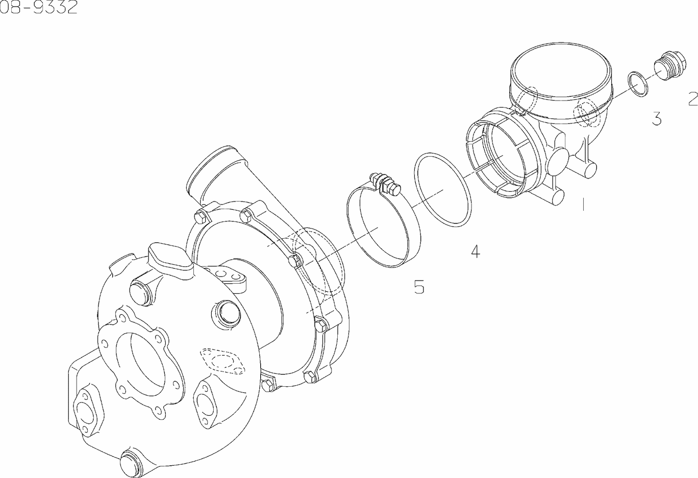 MAN D2866 LXE30 turbocharger air intake exploded parts diagram with numbered positions