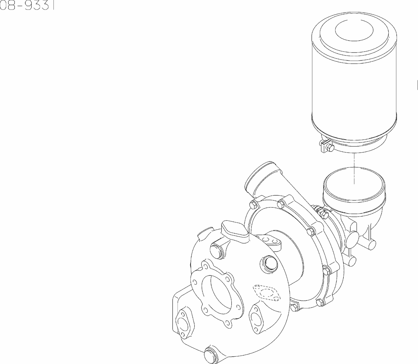 MAN D2866 LXE30 wet air filter exploded parts diagram with numbered positions