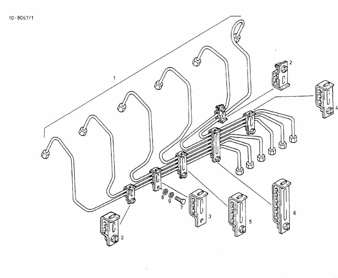 MAN D2866 LXE30 injection lines exploded parts diagram with numbered positions