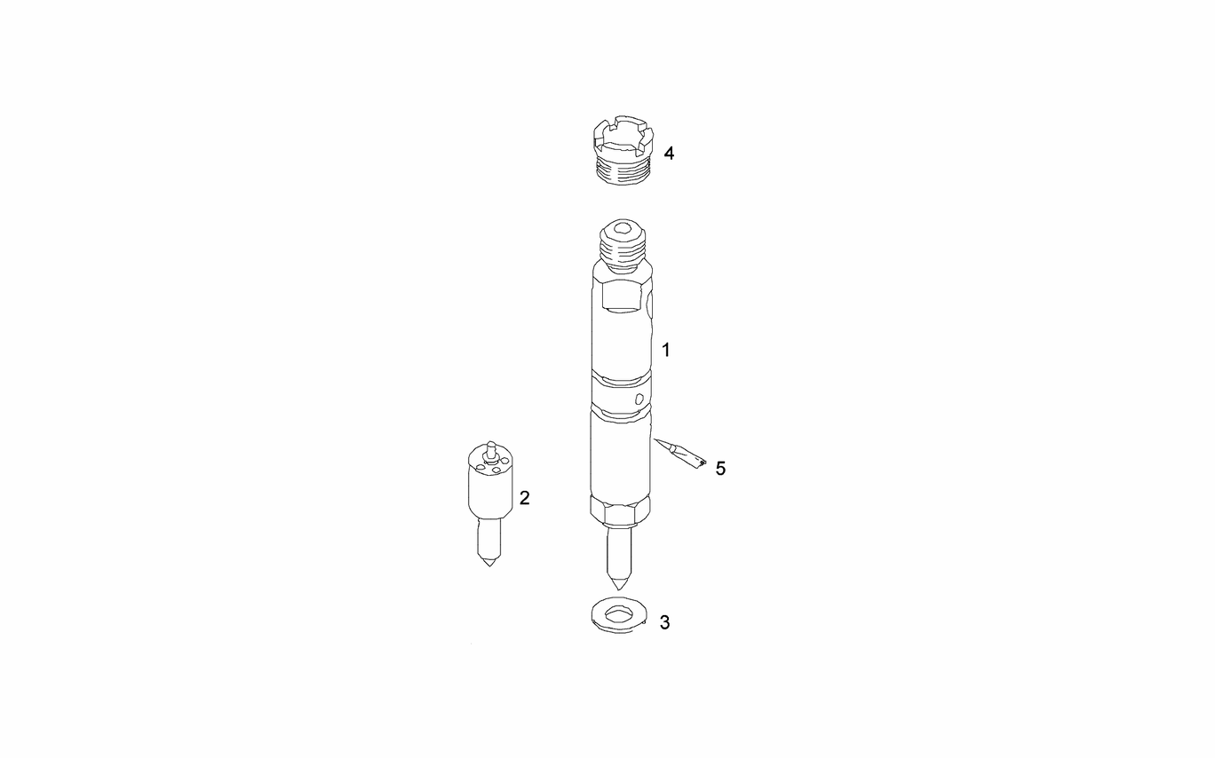 Exploded view of nozzle holder injection nozzle