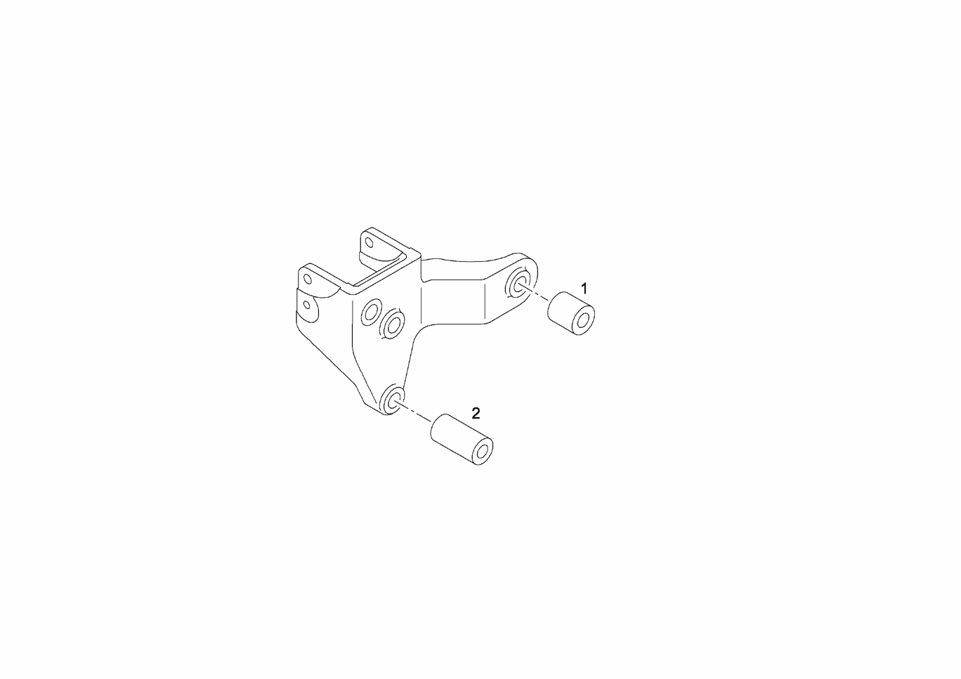 Exploded view of bush bracket tension pulley